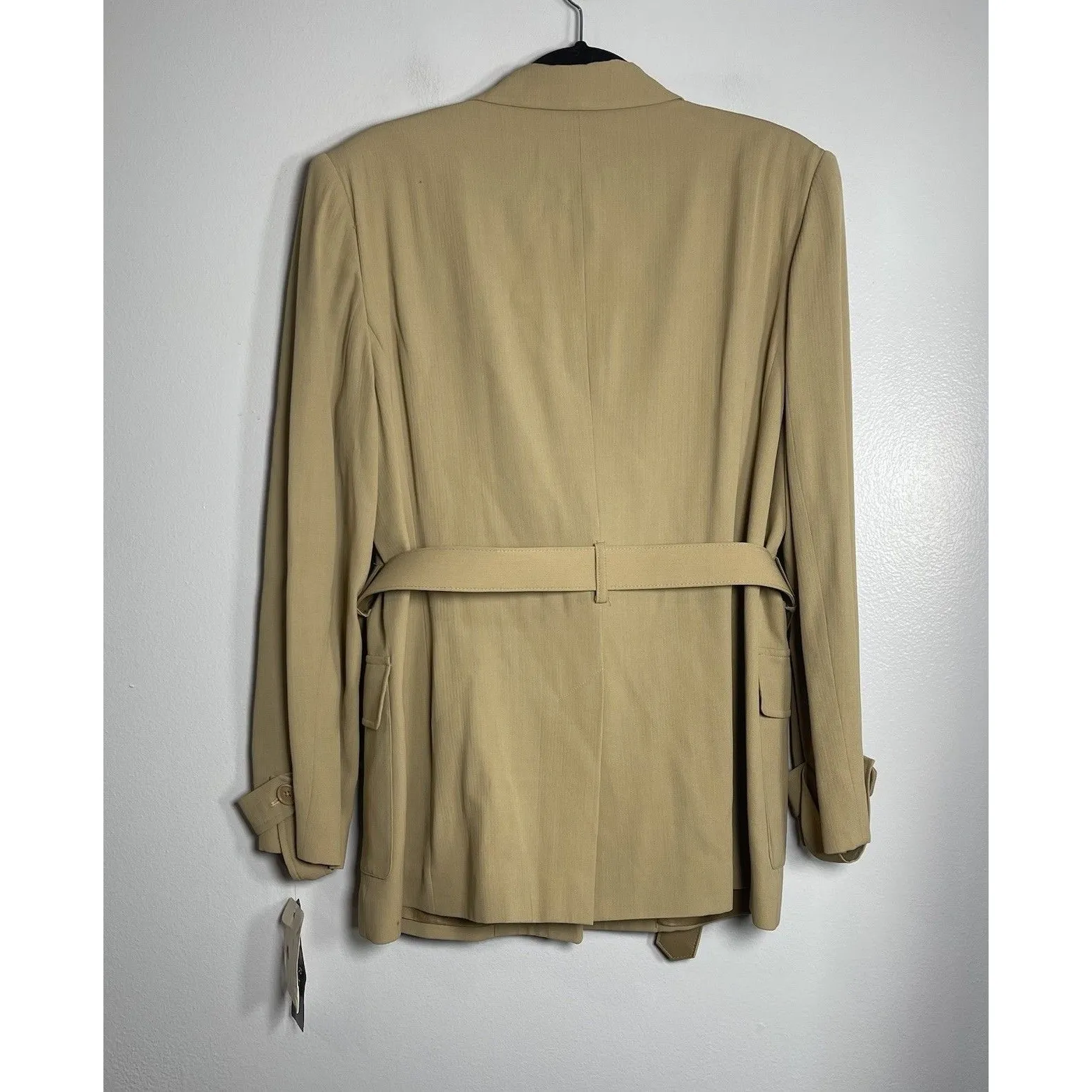 LAUREN RALPH LAUREN Safari Vintage Belted Jacket Size 14 Khaki NEW Blazer Wool - Image 5