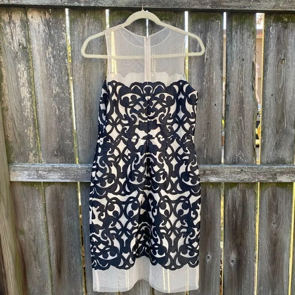 Julia Jordan‎ Black Tan Mesh Printed Dress | 8 - Image 3