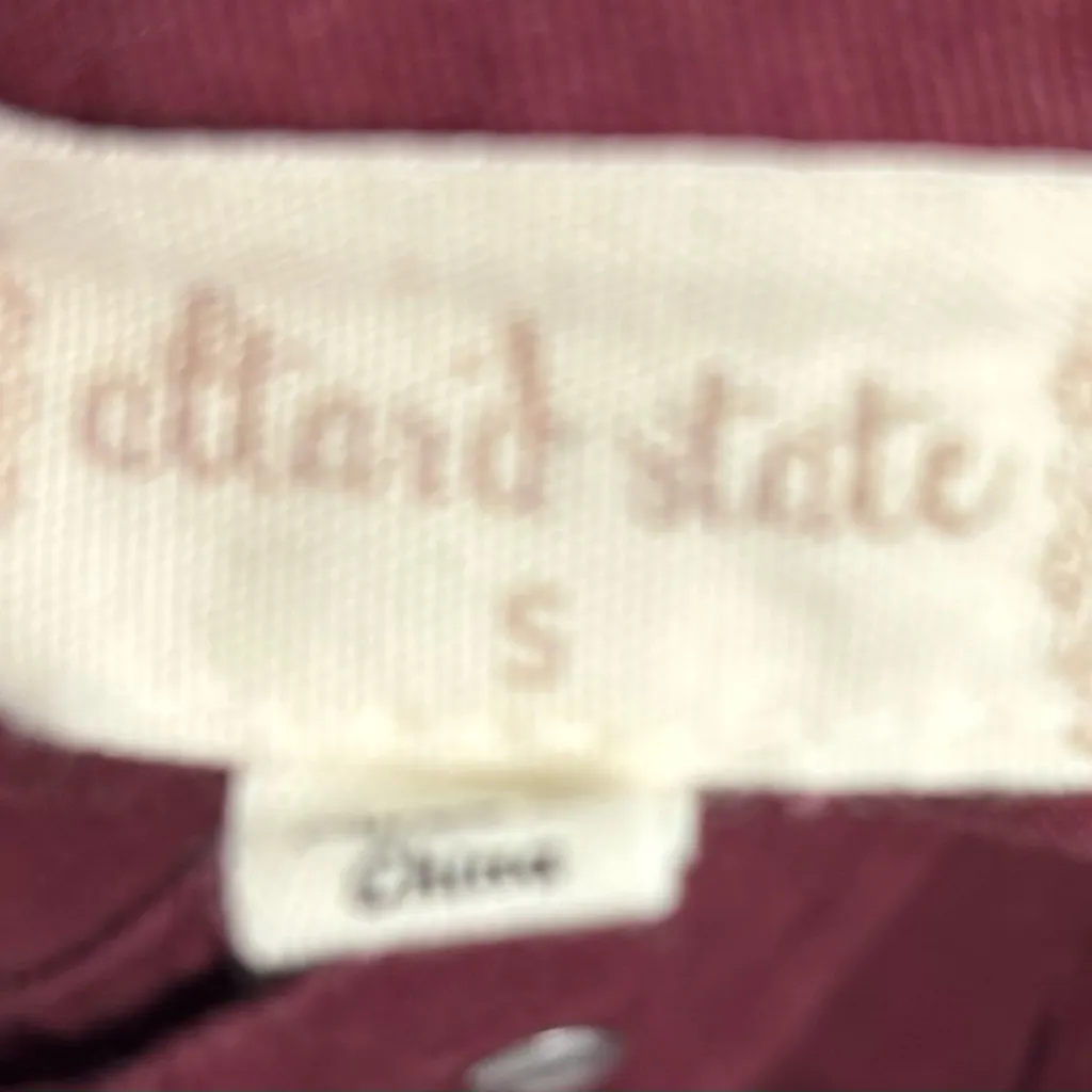 Altar'd State S Burgundy Button Front Denim Mini Skirt - Image 5