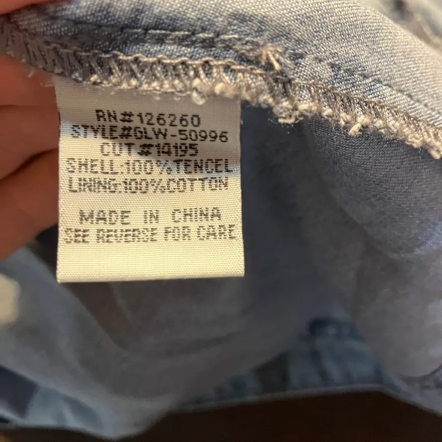 Velvet Heart Denim Dress Women's‎ Small Tiered Mini Short Sleeve Casual Blue New - Image 13