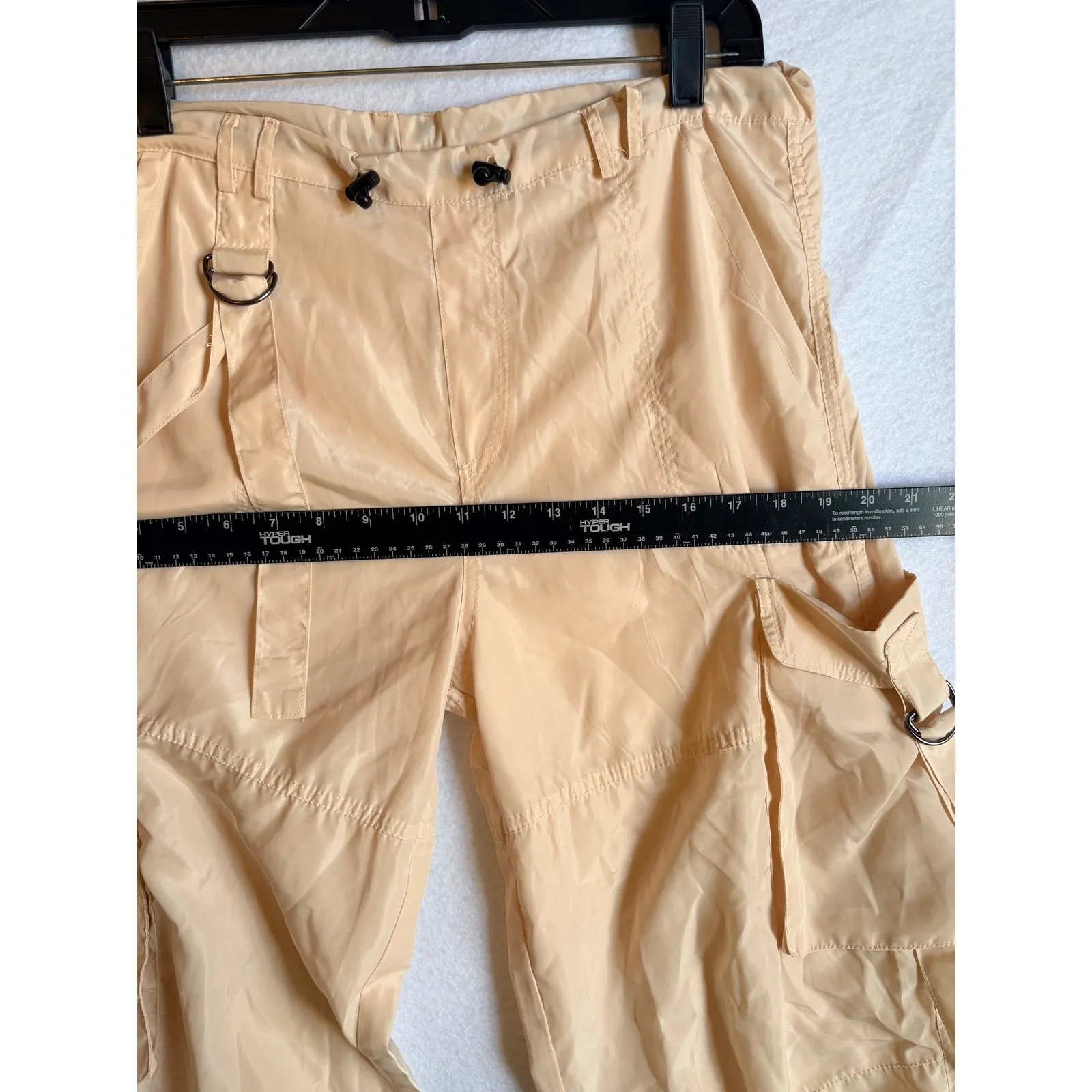 PacSun LA Hearts Cargo Pants XS Bone Beige Utility Y2K Parachute Streetwear NWT - Image 7