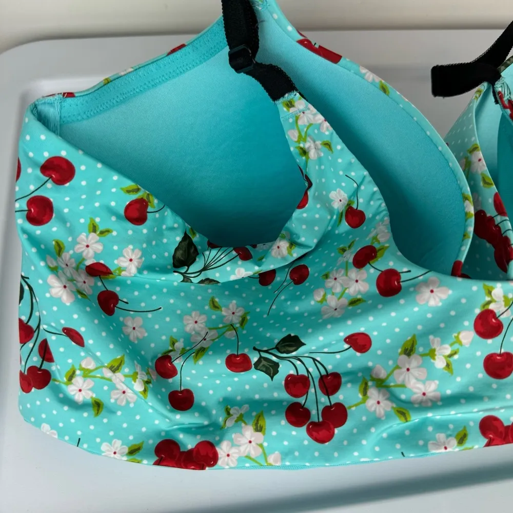 Torrid Perfect Tshirt Front Close Bra Sz 48DD Cherry Blossom Floral Lined - Image 10