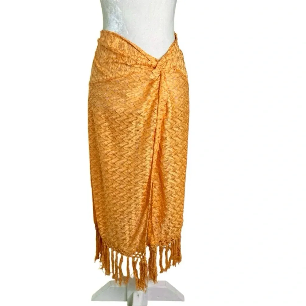 Ramy Brook Gaia Metallic Faux Wrap Boho Maxi Skirt Coverup Size L NWT - Image 6
