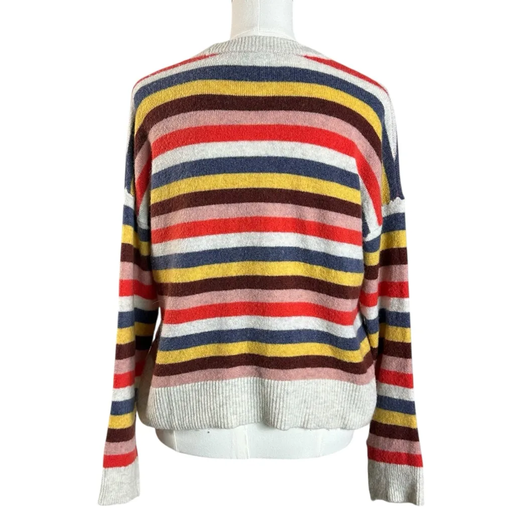 Madewell Cardiff Striped Crewneck Sweater in Coziest Yarn Size XS Preppy Boxy - Image 6