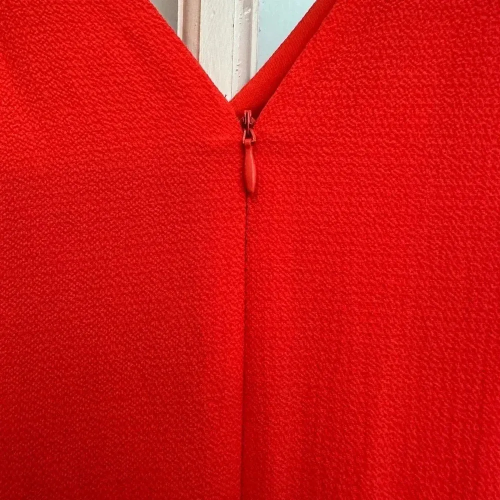 Betsey Johnson Orange Crepe Georgette Midi Dress Pinup Rockabilly Size 2 XS - Image 9