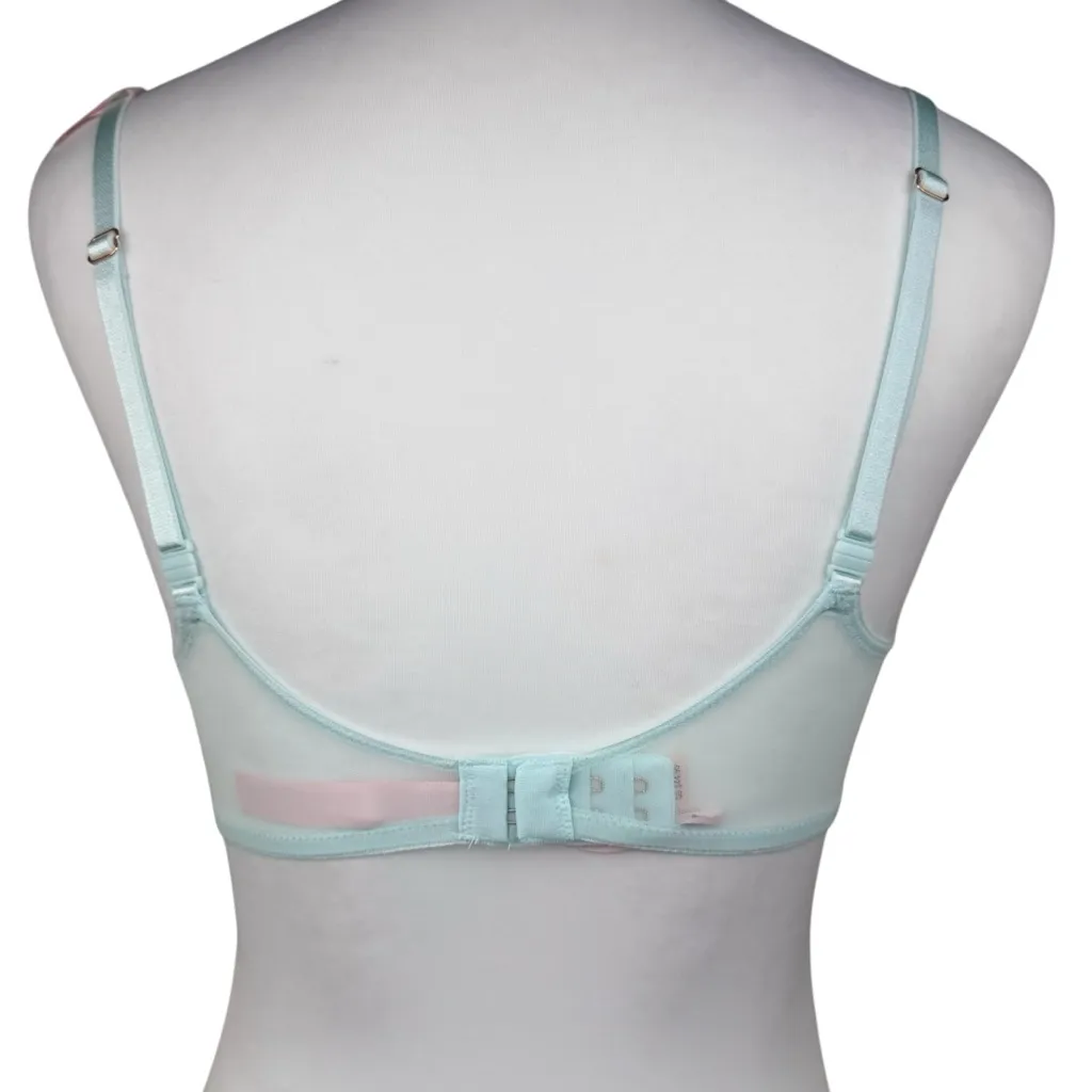 Victoria's Secret Dream Angels Wicked Blue Lace Polka Dot Push Up Bra 32C - Image 4