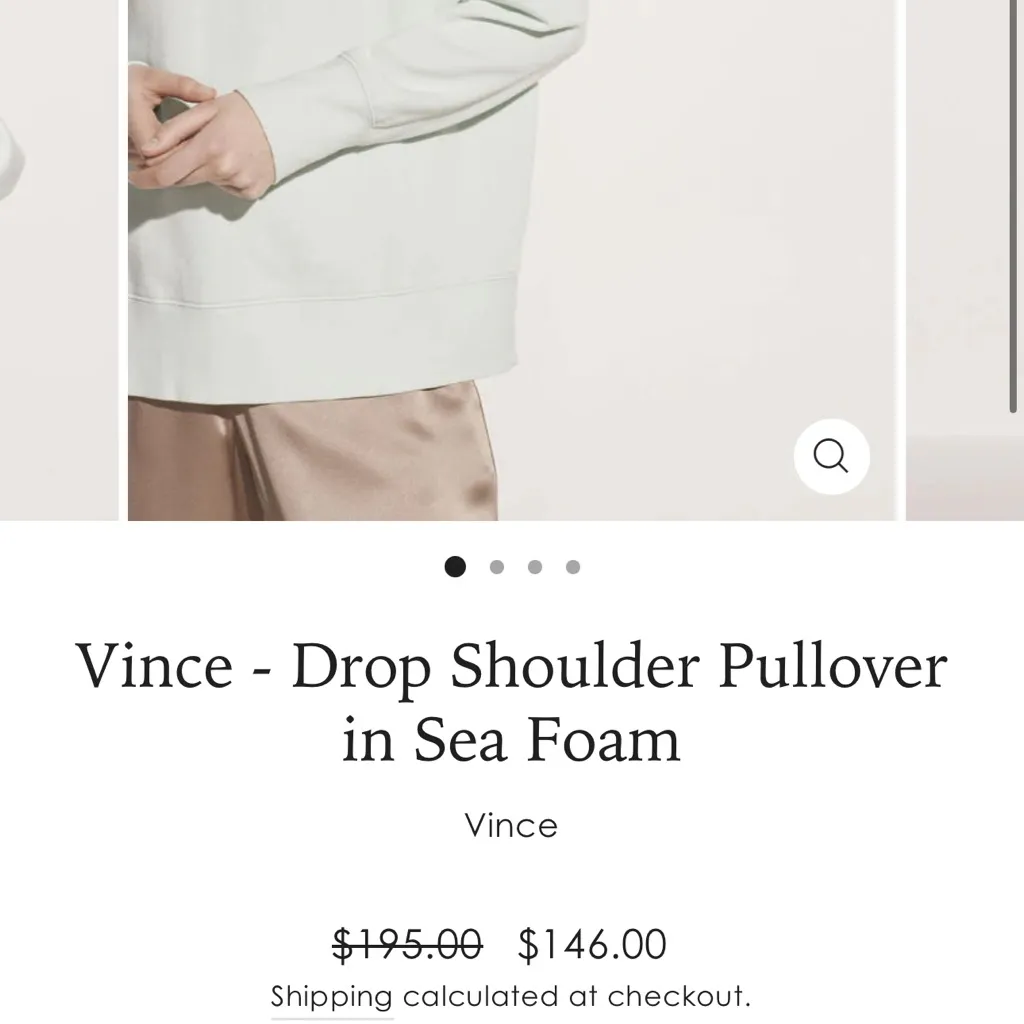 Vince Drop Shoulder Pullover 100% Cotton Sweater Small - Image 6