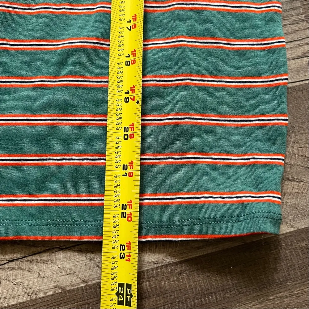 Bodycon green and orange striped top size small NWT - Image 2