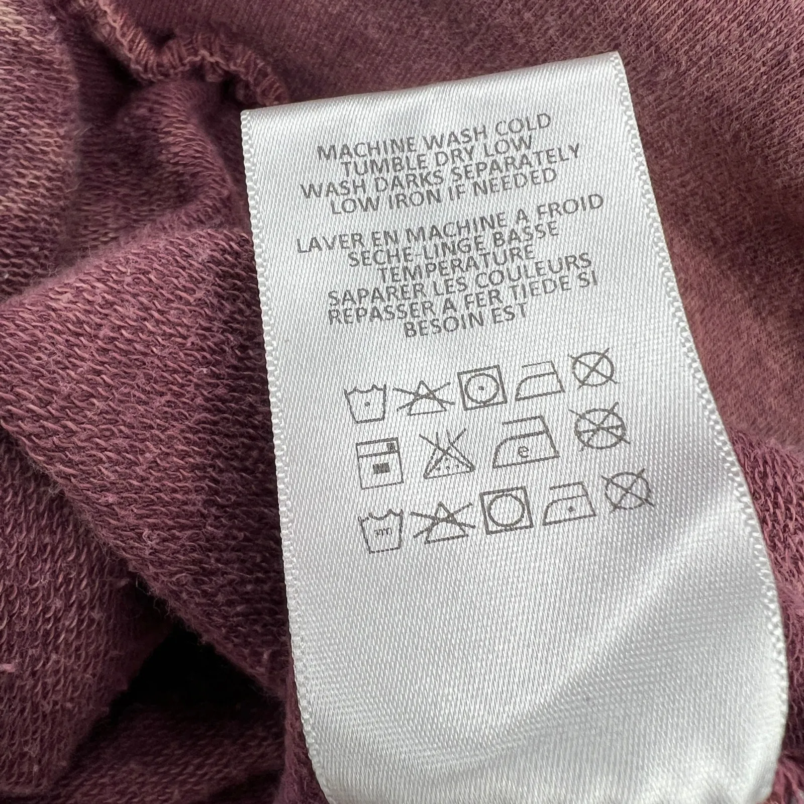 Eri + Ali Weckerlie Scalloped Pink Acid Wash French Terry Sweatshirt Size M Size M - Image 10