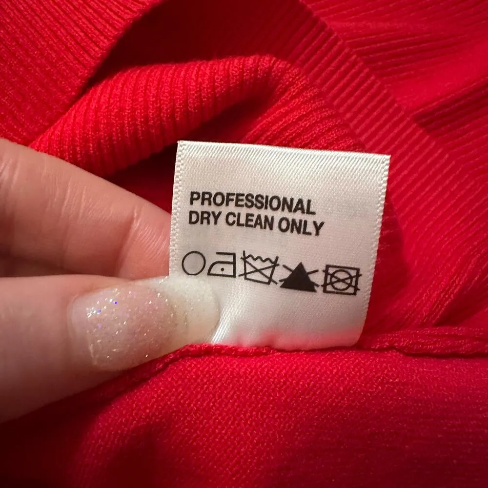 Etcetera red knit long sleeve top size M - Image 8