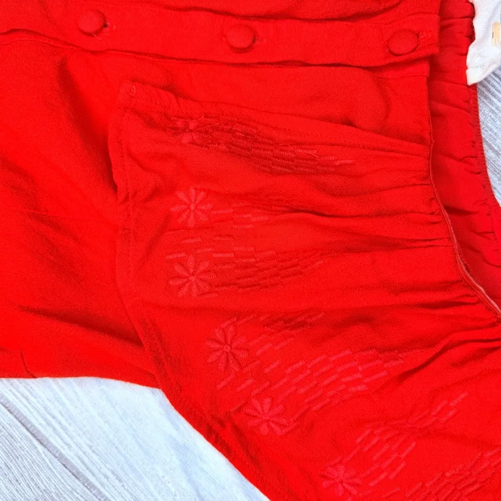 Sugar lips off the shoulder red eyelet cutout midi short sleeve summer dress sm - Image 4