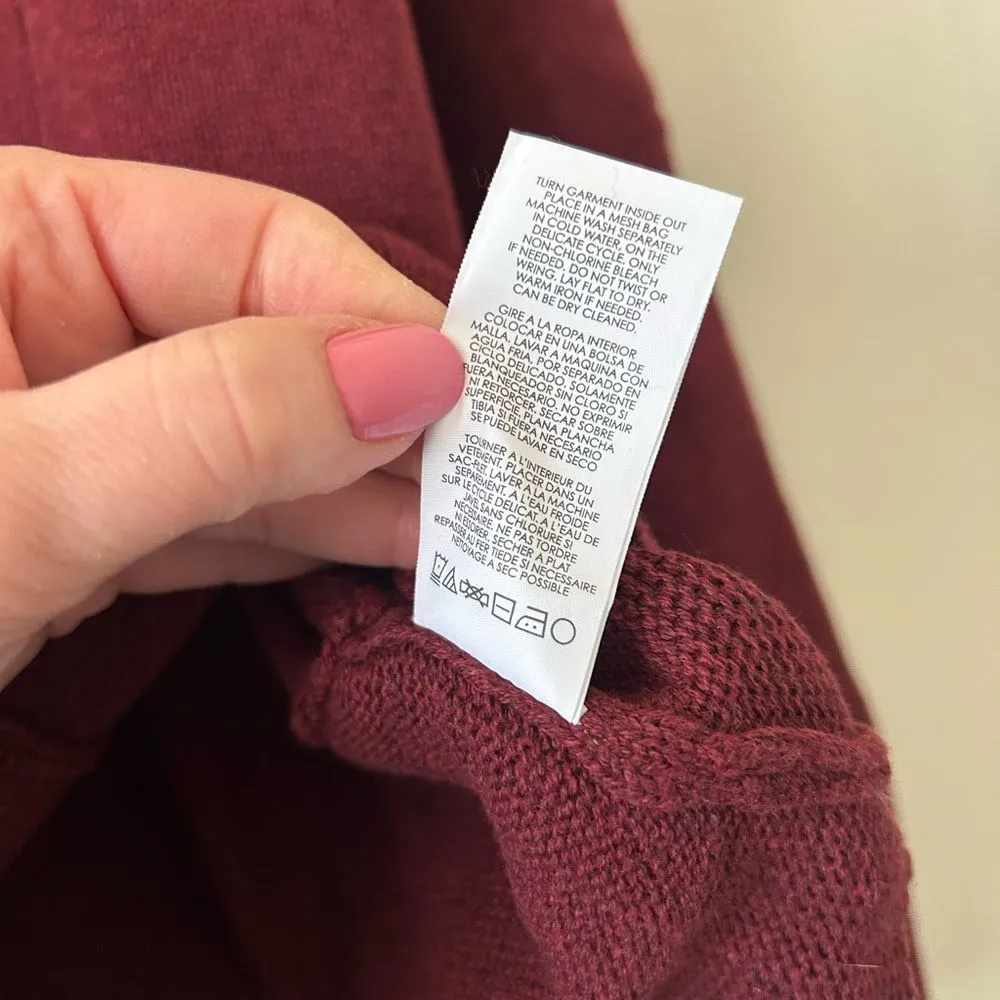 CAbi Catch Cardigan Style #3529 Burgundy Red Button Down V-Neck Sweater Large - Image 7