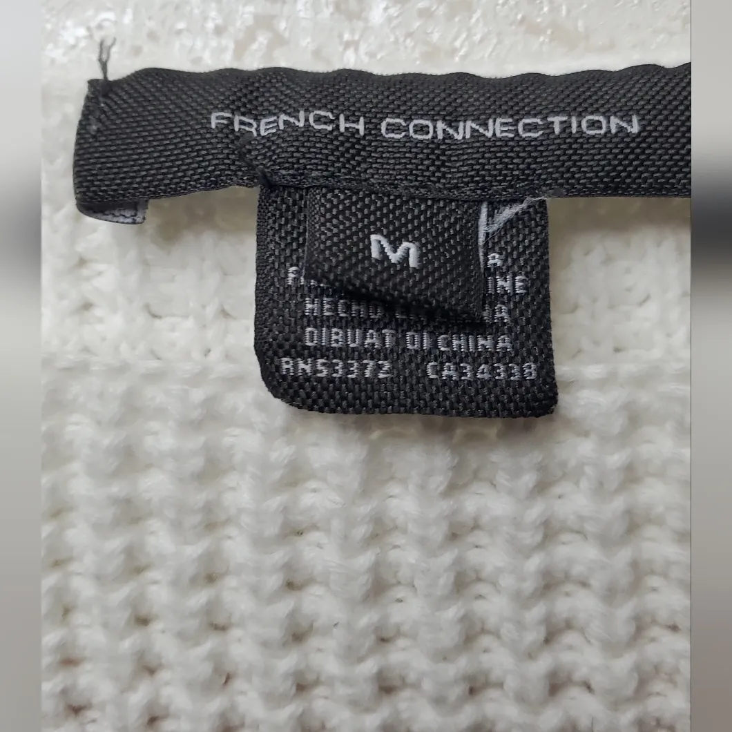 French Connection Knit Cozy White Sweater Size:M - Image 2