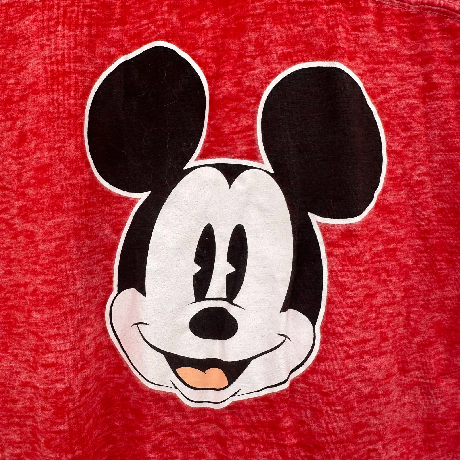 Disney Size Large Short Sleeve T-Shirt Top‎ Shirt Red White Stripes Mickey Print - Image 3