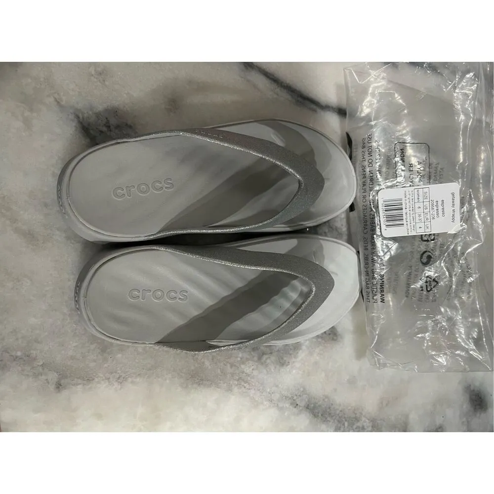 Crocs Getaway Strappy Flip Flops (Women’s Size 6, Espresso, Style 209587-206) - Image 3