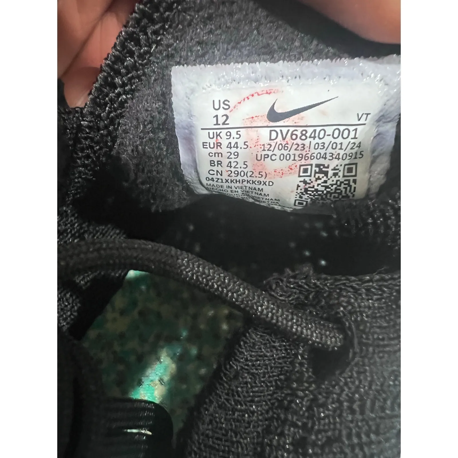 Nike Air VaporMax 2023 Flyknit Triple Black Women’s 12 / Men’s 10.5 New - Image 7