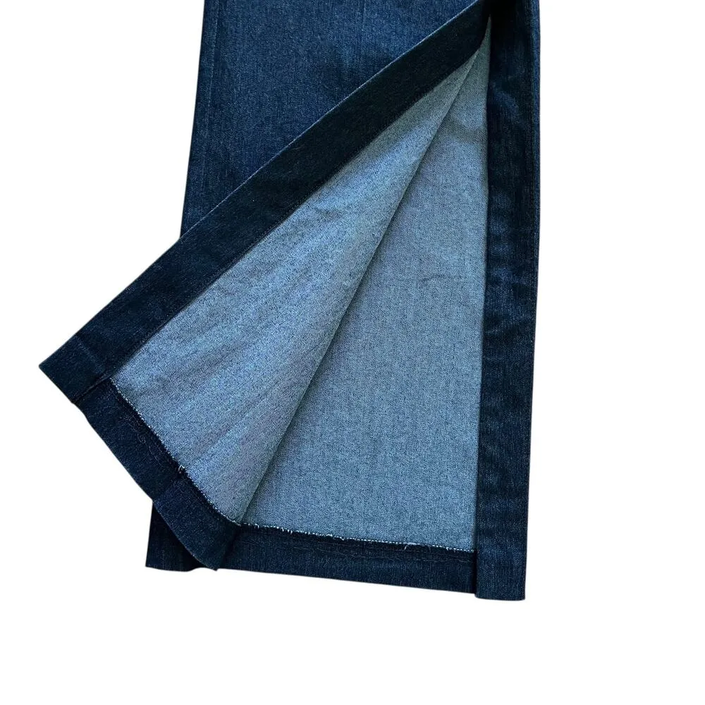 Barbara Bui Initials Flare Leg Split Hem Dark Jeans Y2K Denim Pants - Image 6