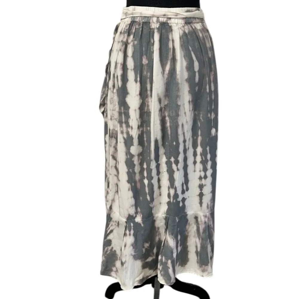 Sim & Sam Tye Dye Wrap Gray & Cream Skirt(Size Medium) - Image 2