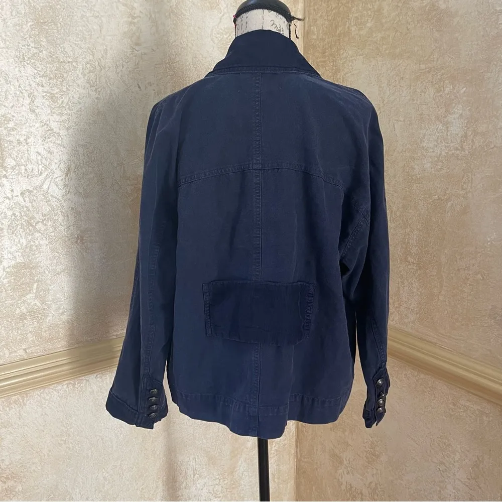 Free People We The Free Viva Surplus Denim Jean Jacket in Starless Sky Sz M - Image 10