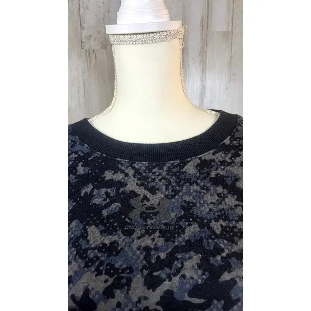 NWT Under Armour Women's XL‎ Black Camo Crewneck Fleece Loose Fitting Sweatshirt - Image 5