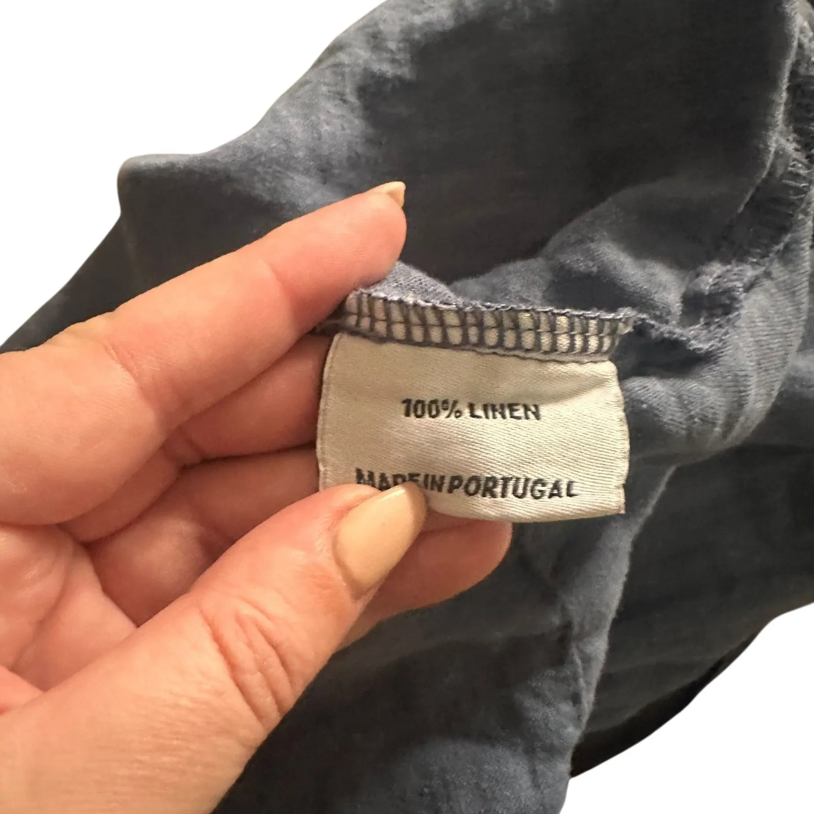 BROOKLINEN Linen Belted Robe Blue One Size Size undefined - Image 5