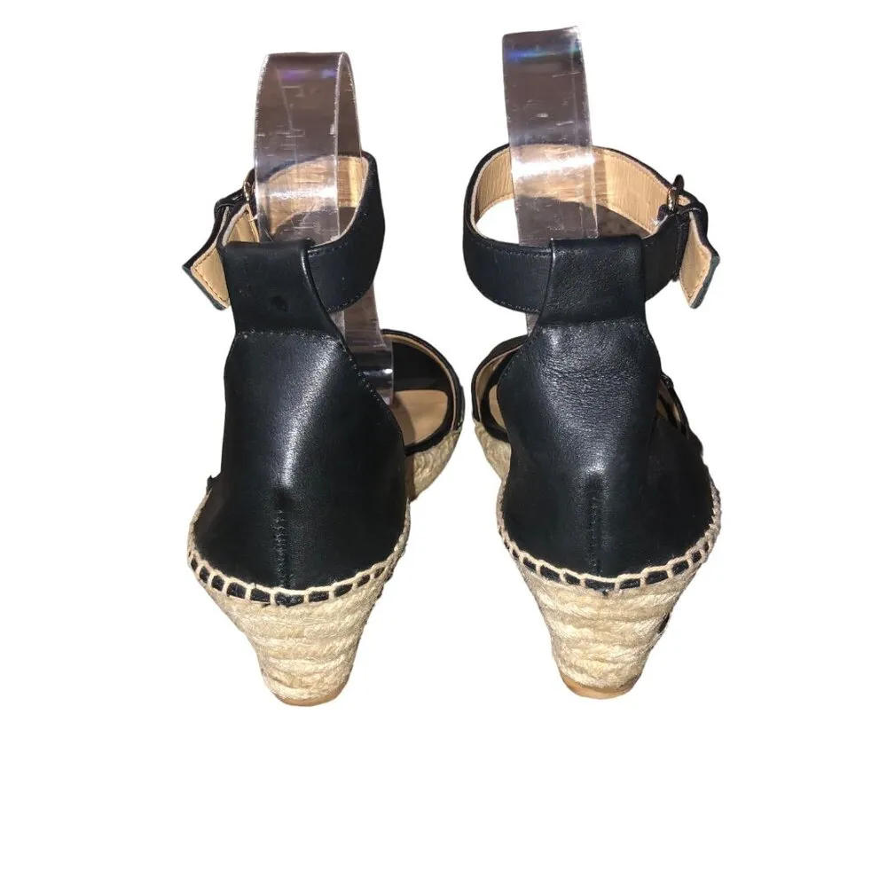 Talbots Espadrilles Womens 6.5 Used Black Leather - Image 4