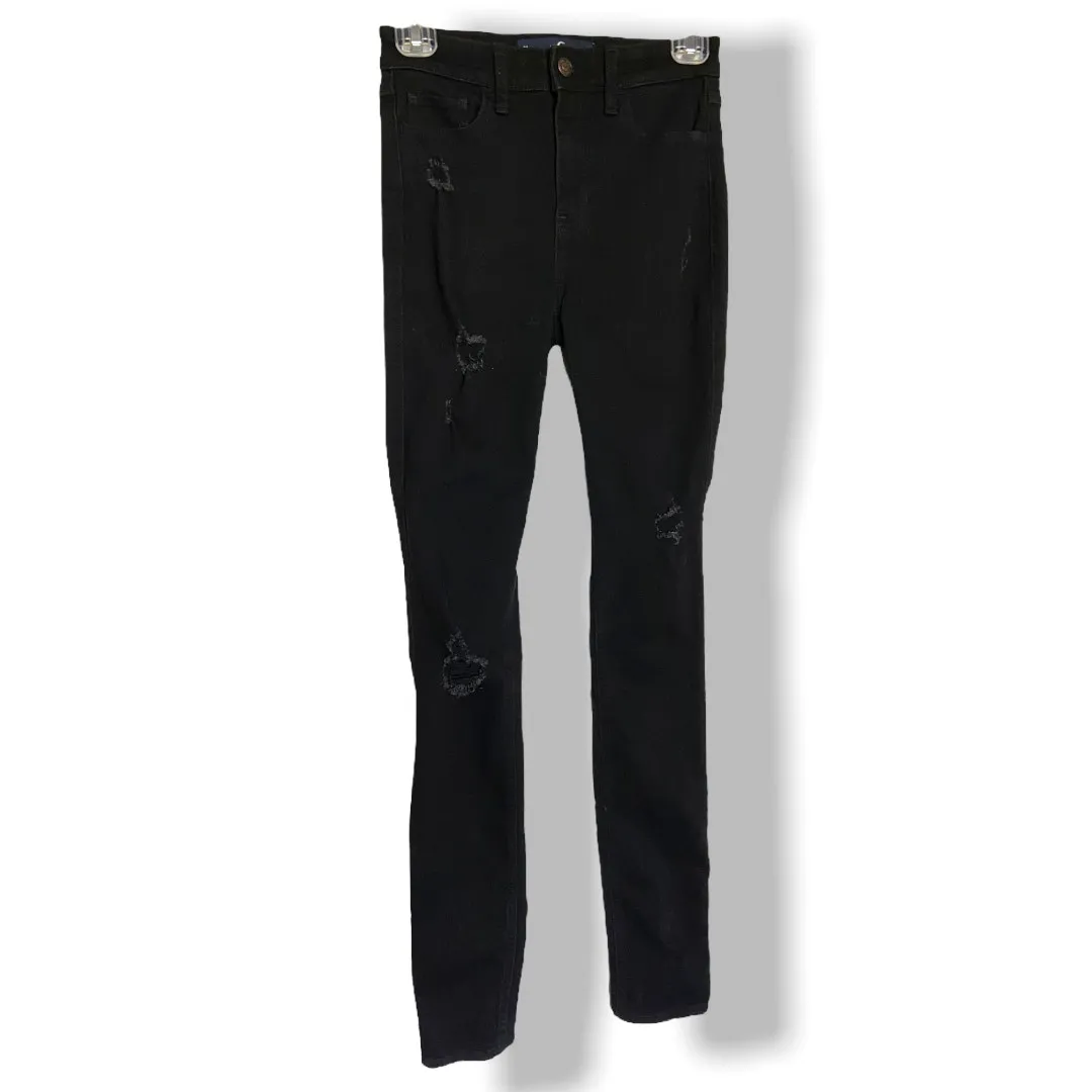 Hollister Womens Black Jeans‎ Sz 0 Long High Rise Super Skinny Distressed Ripped - Image 3