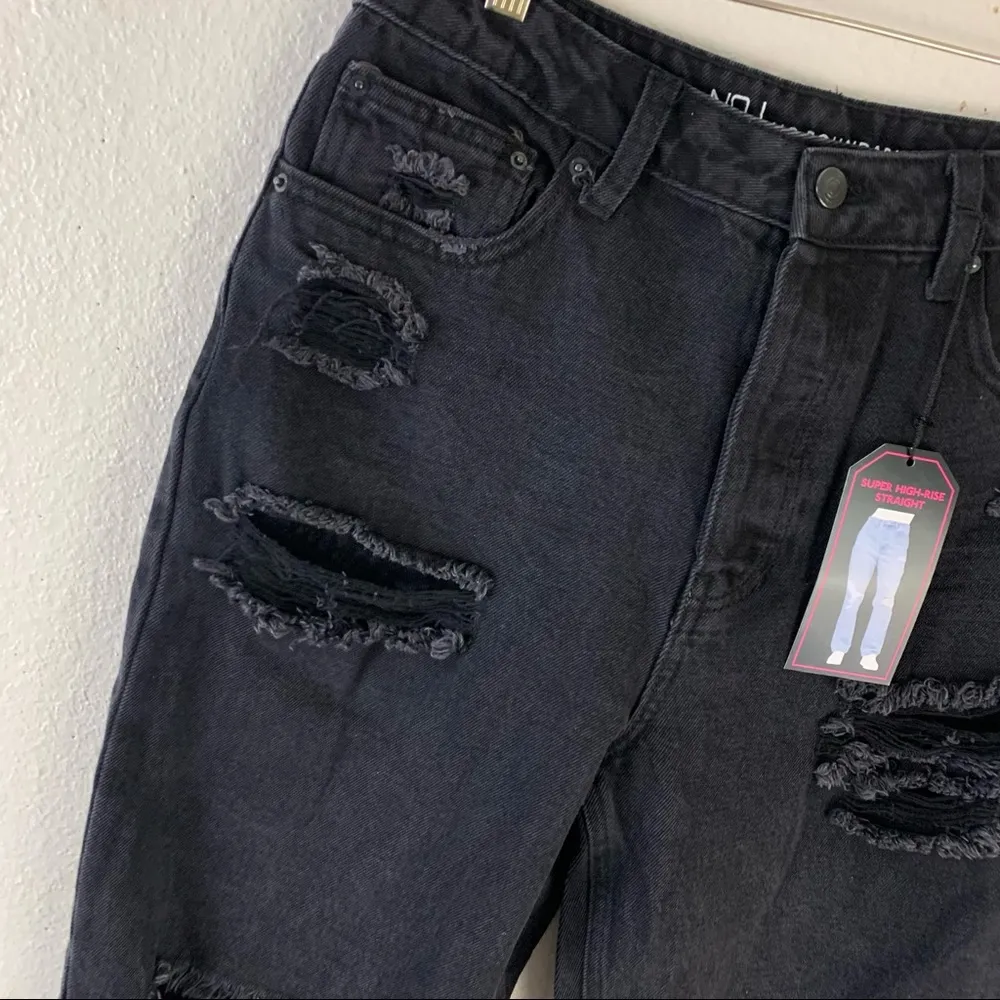 NOBO high rise waist straight relaxed fit distressed jeans junior’s Size 9 - Image 5