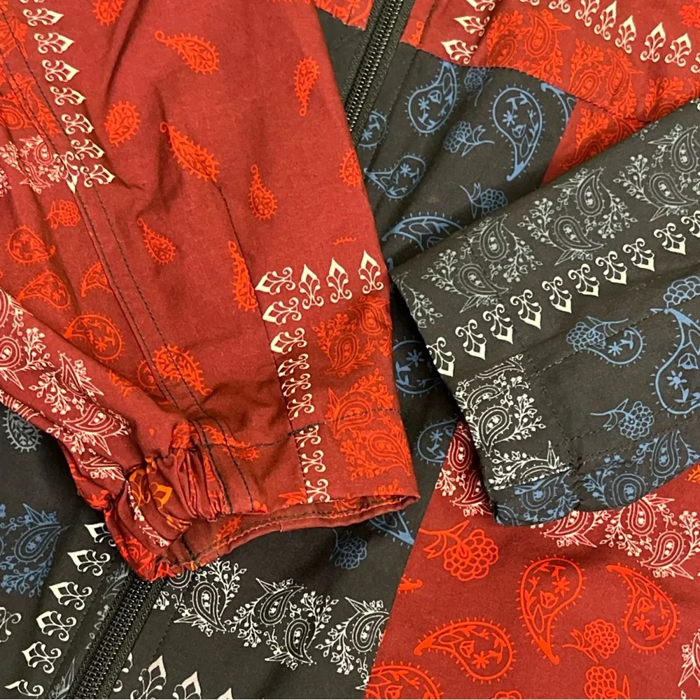 Joy Lab Red and Blue Paisley Lightweight Windbreaker jacket Size Extra large - Image 10