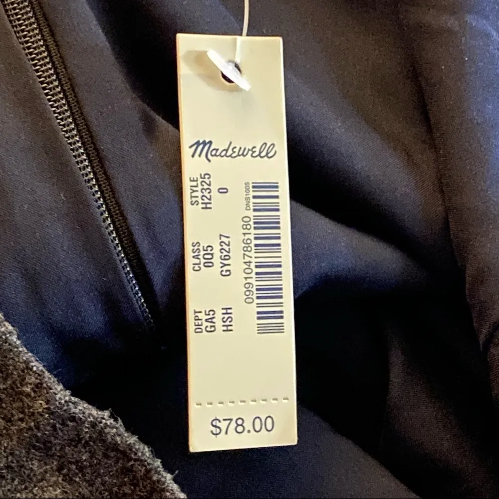 Madewell Shirttail Mini Skirt Viscose‎ Wool Zipper Closure NWT Size 0 H2325 - Image 10