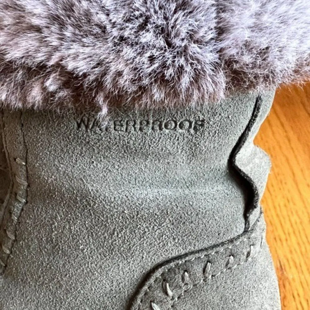 Cougar Vanetta Faux Fur Trim Waterproof Bootie Lace Up Size 6.5 Green Waterproof - Image 12