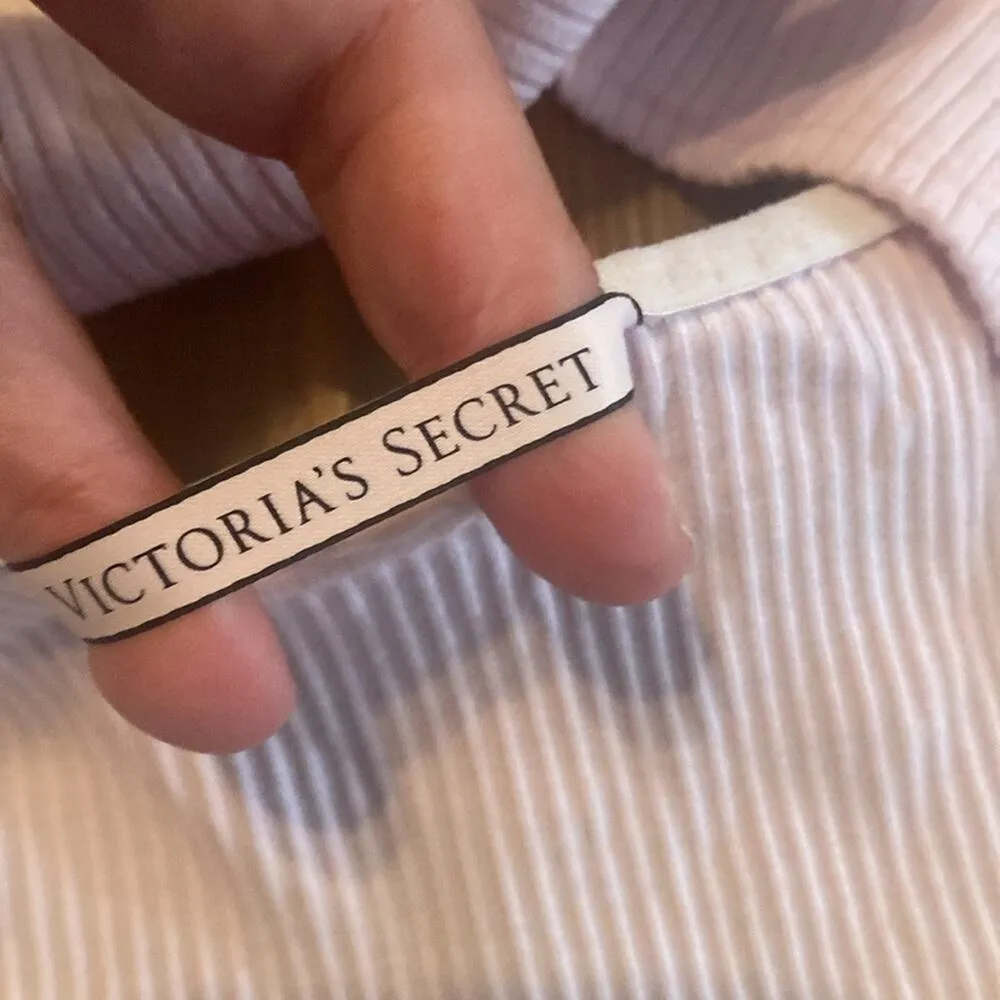 Victoria’s Secret Cropped Cami Bralette Lace Trim Plunge V-Neck Pink Red Medium - Image 5