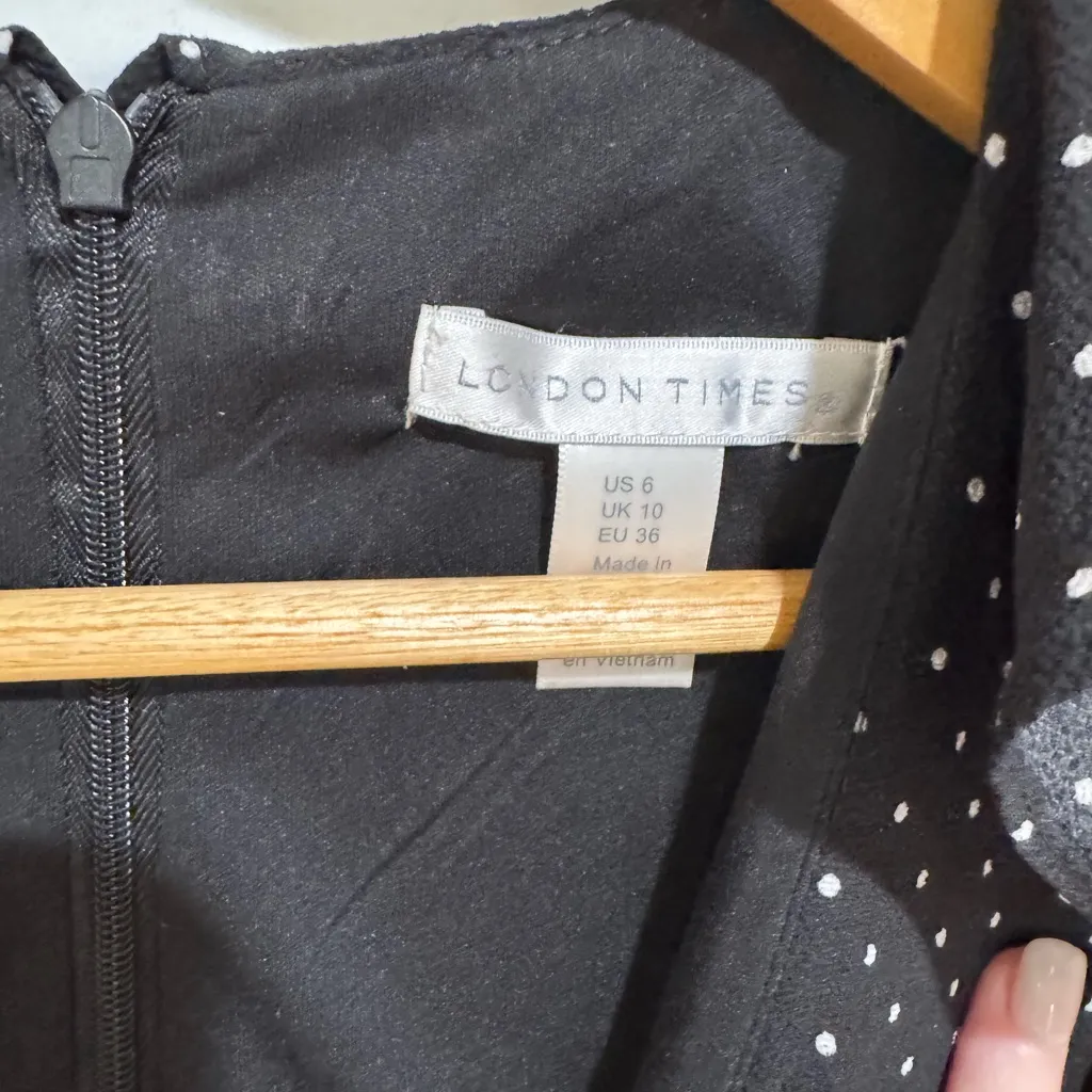 London Times Black Polka Dot Jumpsuit - Image 4