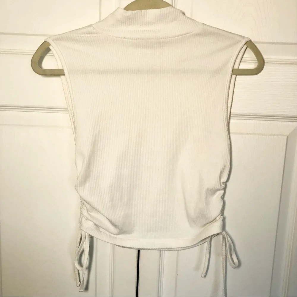 White Zara Size Tie High Neck Tank Size L - Image 5