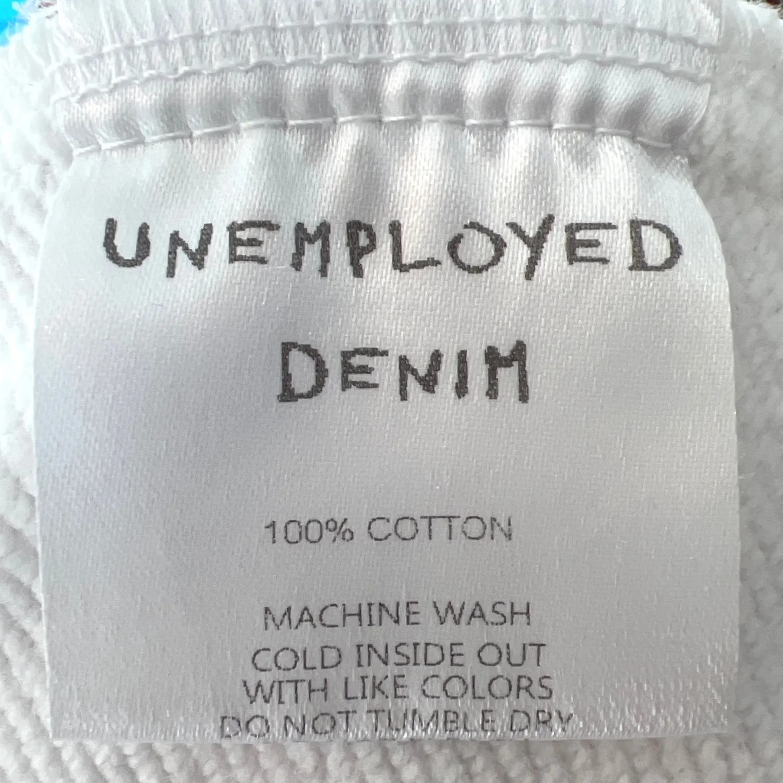 Unemployed‎ Denim White Embroidered Sweatpants XS Lightning Bolt Streetwear EUC - Image 6