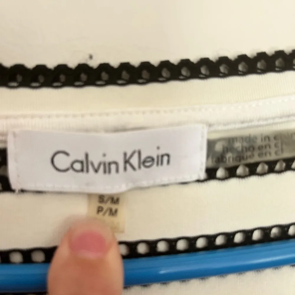 Calvin Klein  White/Black Mesh Stripe Beach Swim Coverup Size S/M Resortwear - Image 5