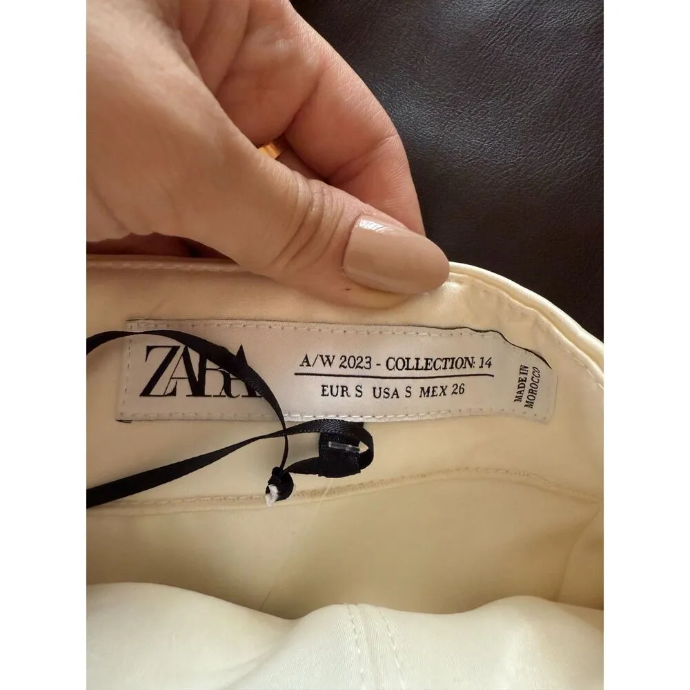 Zara Contrast Corset Midi Dress Limited Edition Strapless Black White Satin - Image 7