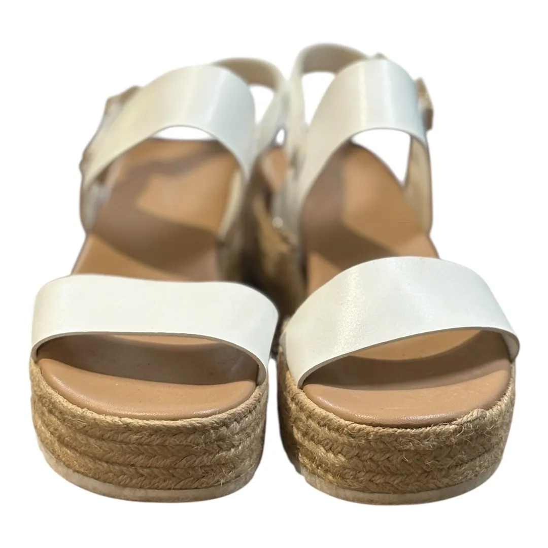 X-Appeal Amelia Espadrille Platform Sandals White Strappy Buckle‎ Women Size 7 - Image 4