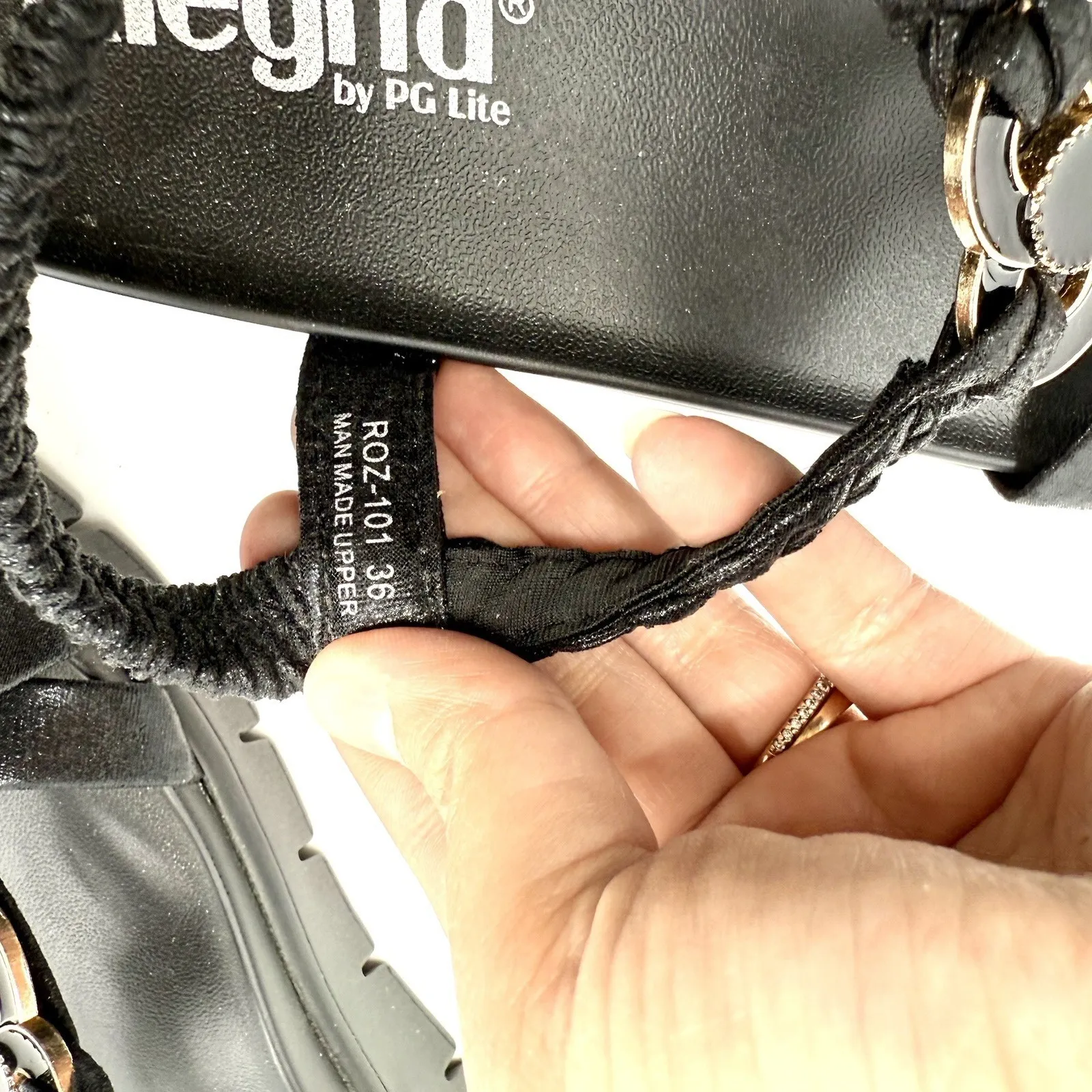 Alegria‎ ROZ-101 Black Jeweled Sandals Size 36 EU / US 6 Slip-On Comfort Wedge - Image 10