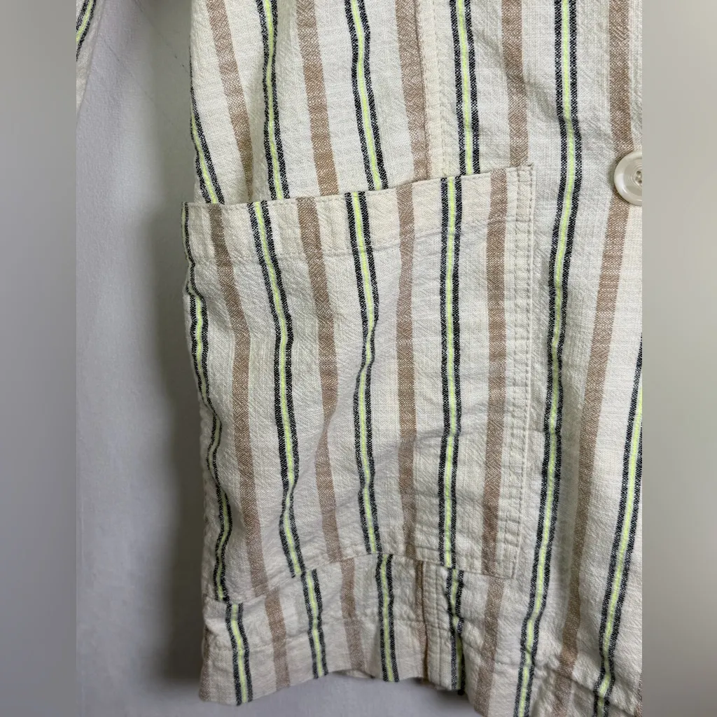 Maeve by Anthropologie Women’s Textured Cotton Stripe Blazer Jacket Relaxed Sz M - Image 6