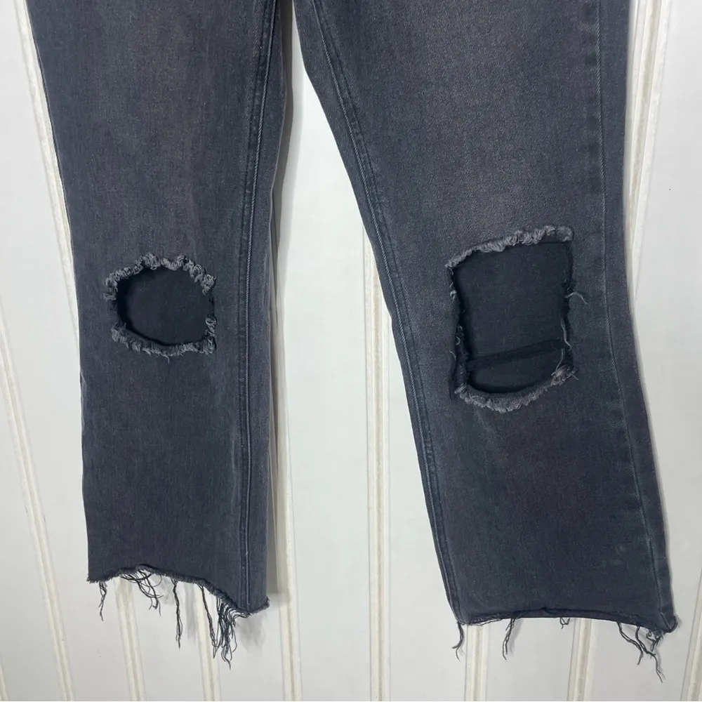 Avec Les Filles Black Cropped Bootleg Distressed Jeans - Image 4