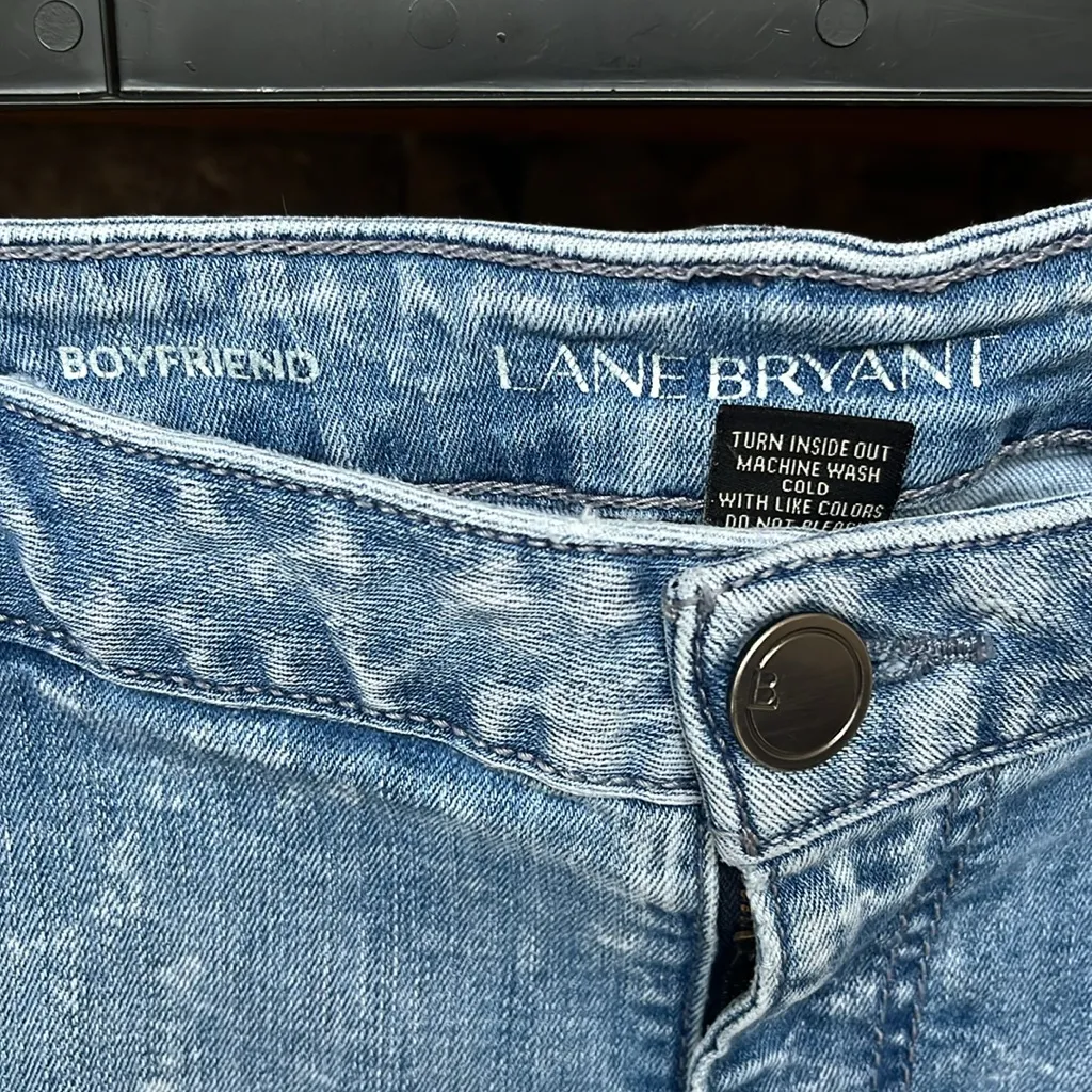 Boyfriend Jeans Embroidered Flowers Hippie  Womens 22 Lane Bryant - Image 8