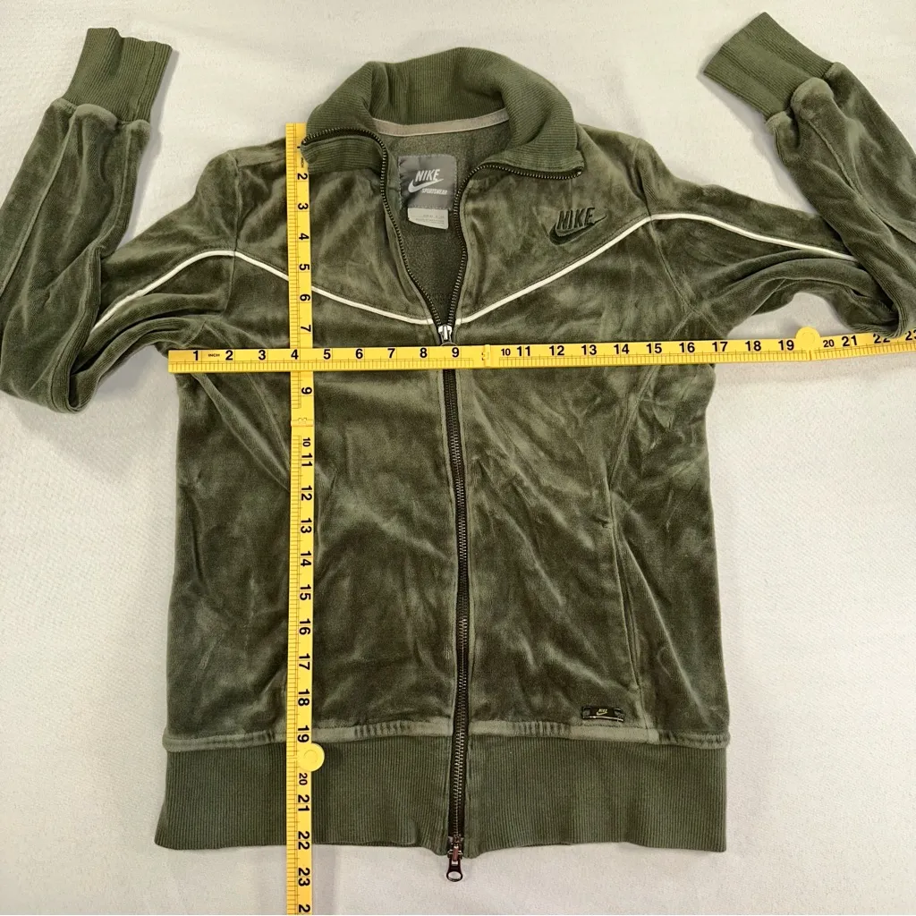 Nike • Vintage Sportswear Track Jacket Womens Large Gray Velour Velvet Full Zip - Image 12