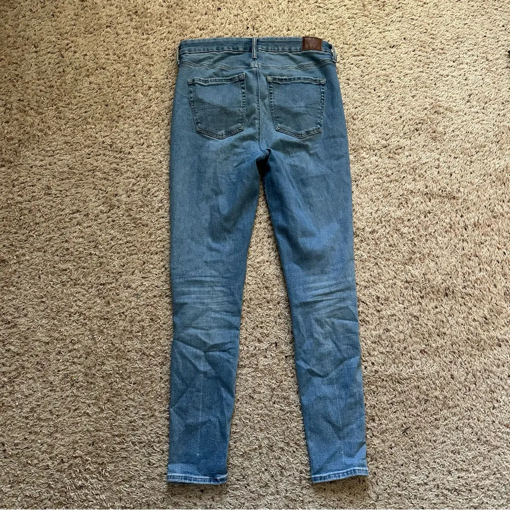 American Eagle Jegging Womens 10 Long Blue Luxe Stretch Jeans - Image 6