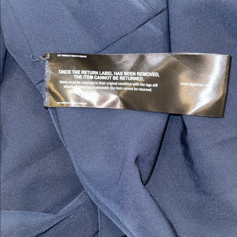 New KAY UNGER ALEXANDRIA Navy Cape GOWN Sz 6 - Image 7