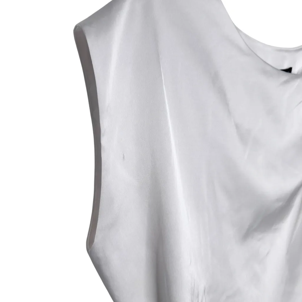 KATHERINE BARCLAY SILKY SOFT ROUCHED DRAPED BLACK AND WHITE TOP SZ M - Image 5