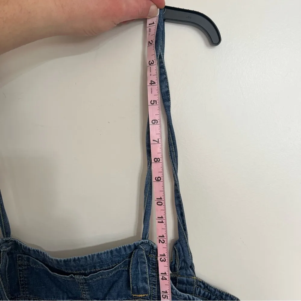 Anthropologie Pilcro Denim Jean Overall Skirt Skirtall‎ Women's Size Large - Image 8