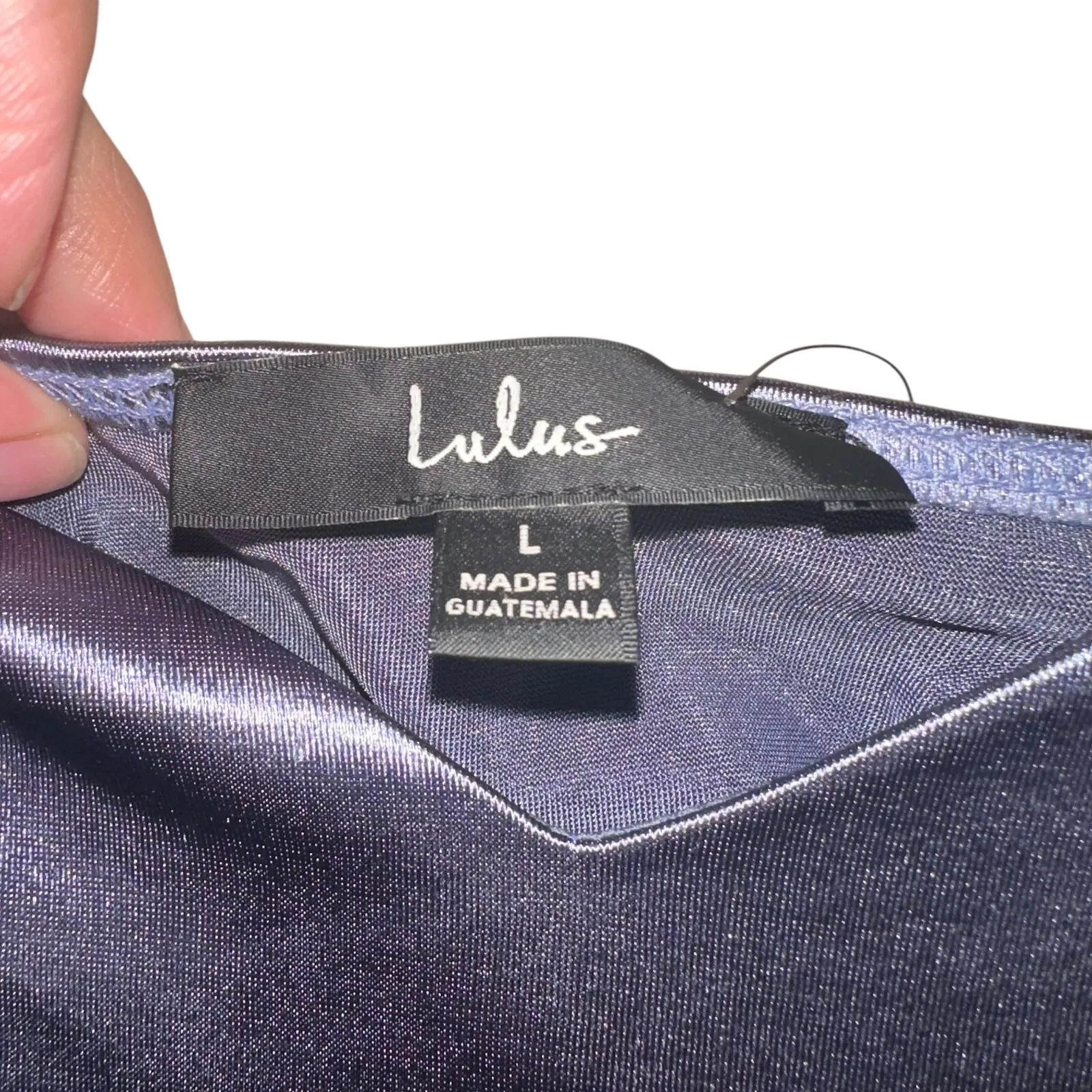 Lulus Faux Satin Faux‎ Wrap Dress Womens Sz L Purple Spaghetti Pullover Spring Size L - Image 3