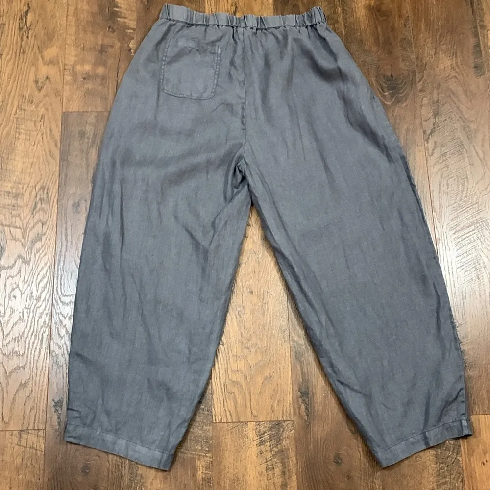 Poetry Linen Gray Pull-Up Trousers - Image 6