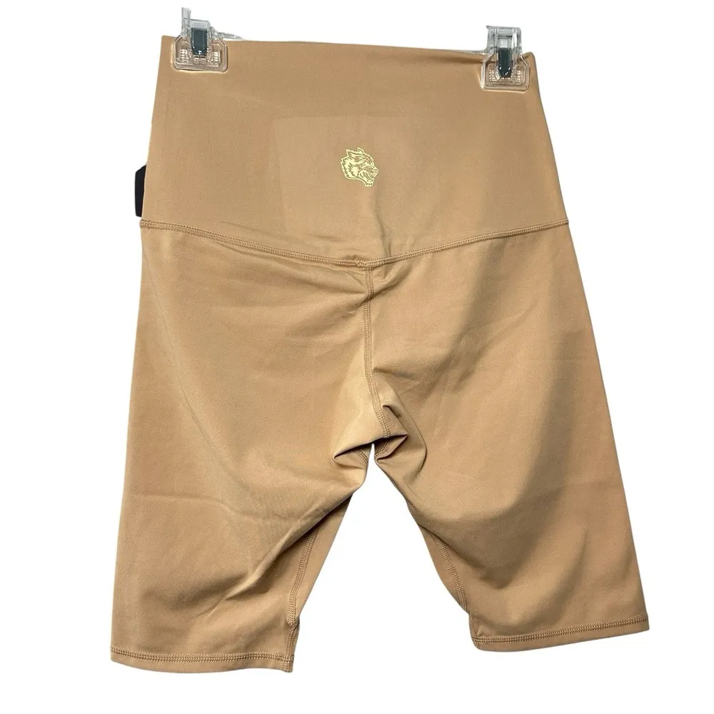 NWT Darc Sport She Wolf Head Biker Shorts Size M Brown High Waist Gym Streetwear Tan Size M - Image 2